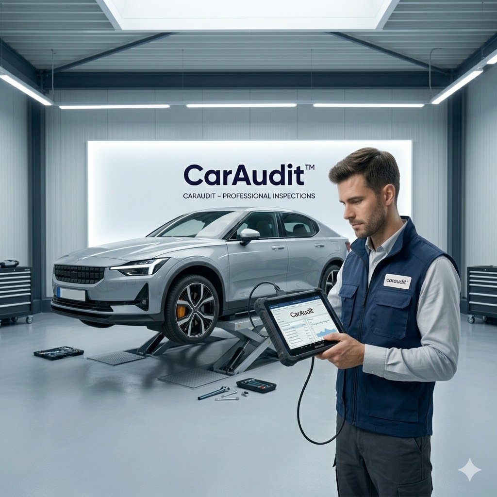 Technik CarAudit měří tloušťku laku při inspekci ojetého vozu